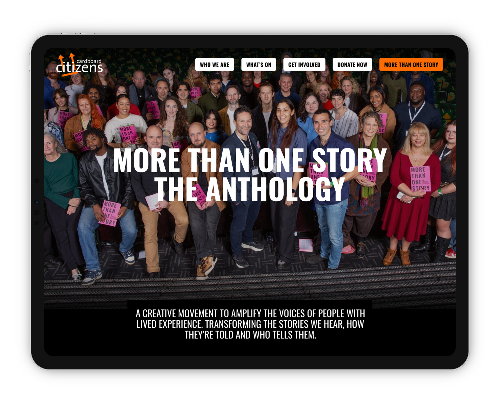 Cardboard Citizens - More Than One Story anthology website